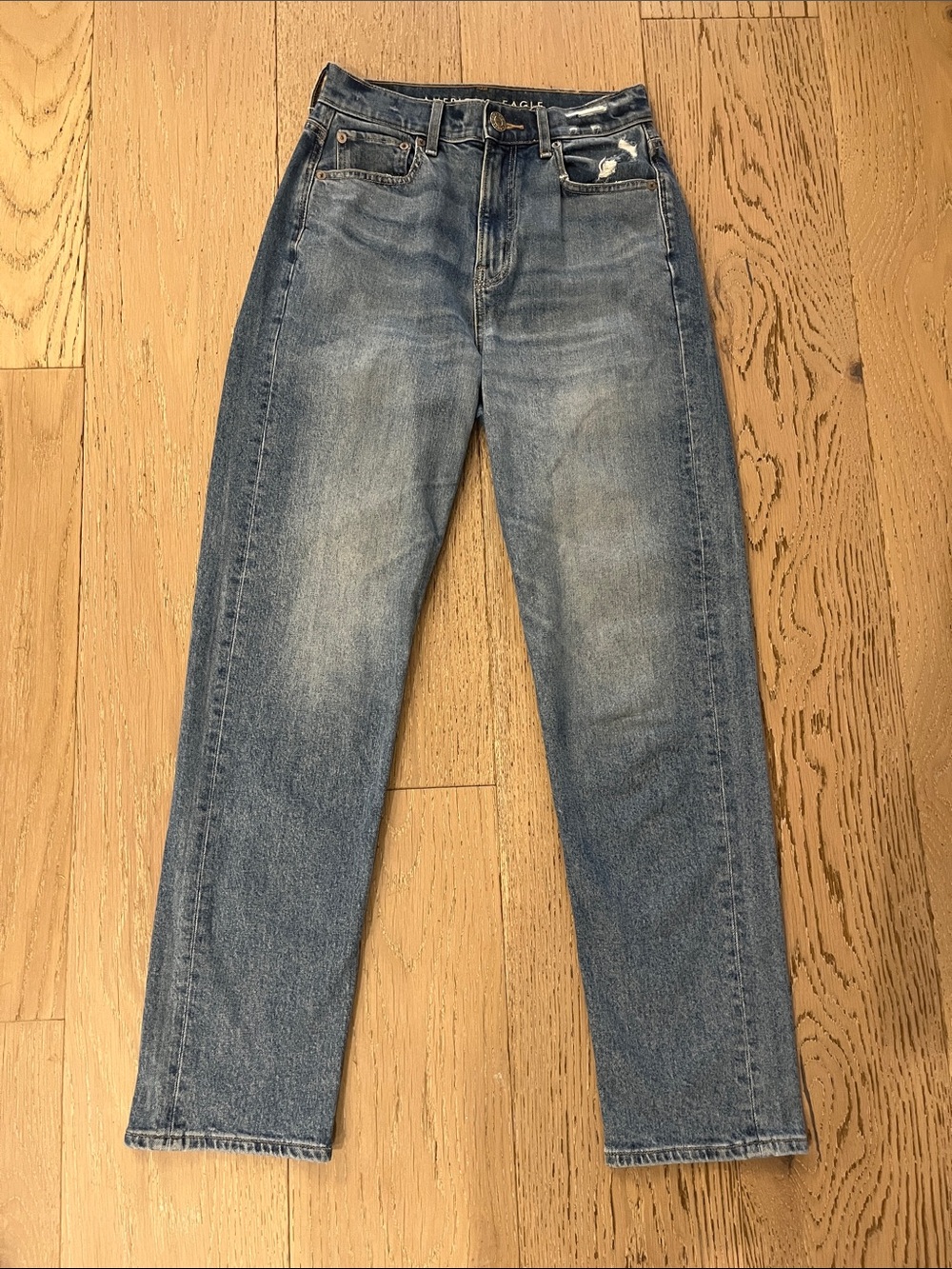 American Eagle Outfitters Women's Light Blue Straight Jeans